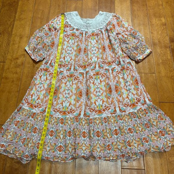 Anthropologie Women Midi Dress Size Sml Oversized Lace Floral Granny Cottagecore - Picture 11 of 14